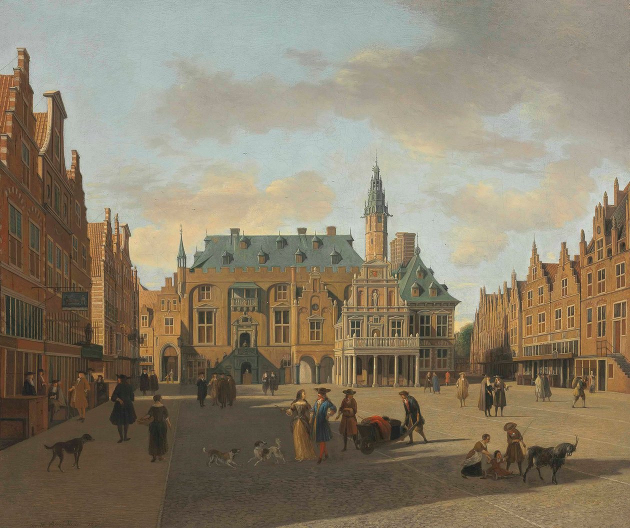 Der Grote Markt und das Rathaus, Haarlem, vom Osten gesehen von Gerrit Adriaenszoon Berckheyde