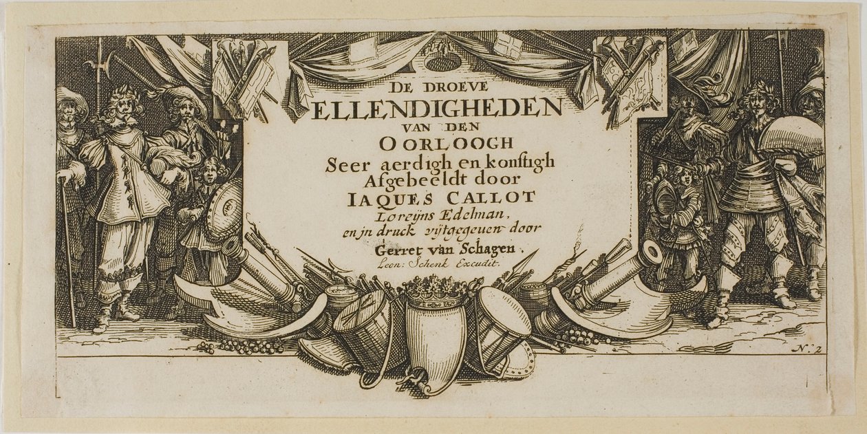 Frontispiz, aus Die großen Leiden des Krieges von Gerrit Lucasz van Schagen