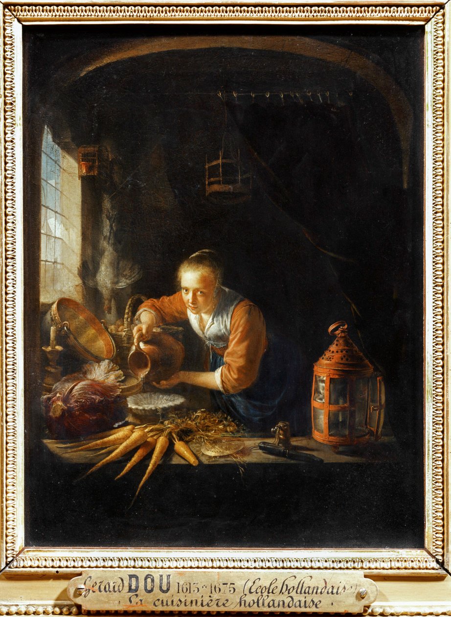 Die holländische Köchin von Gerrit or Gerard Dou