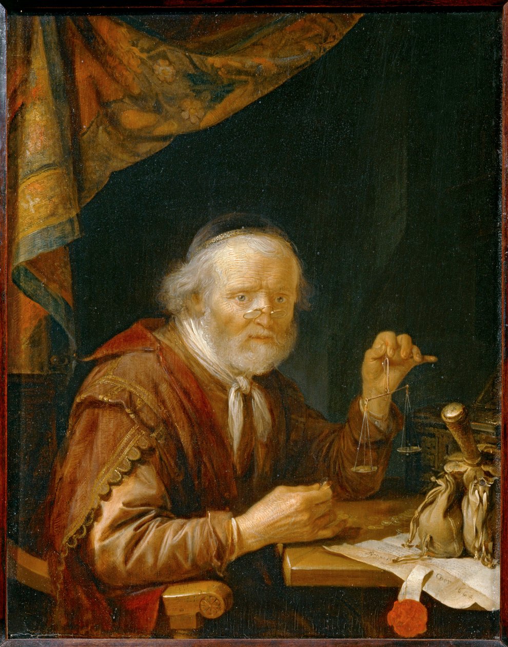 Der Goldwäger von Gerrit or Gerard Dou