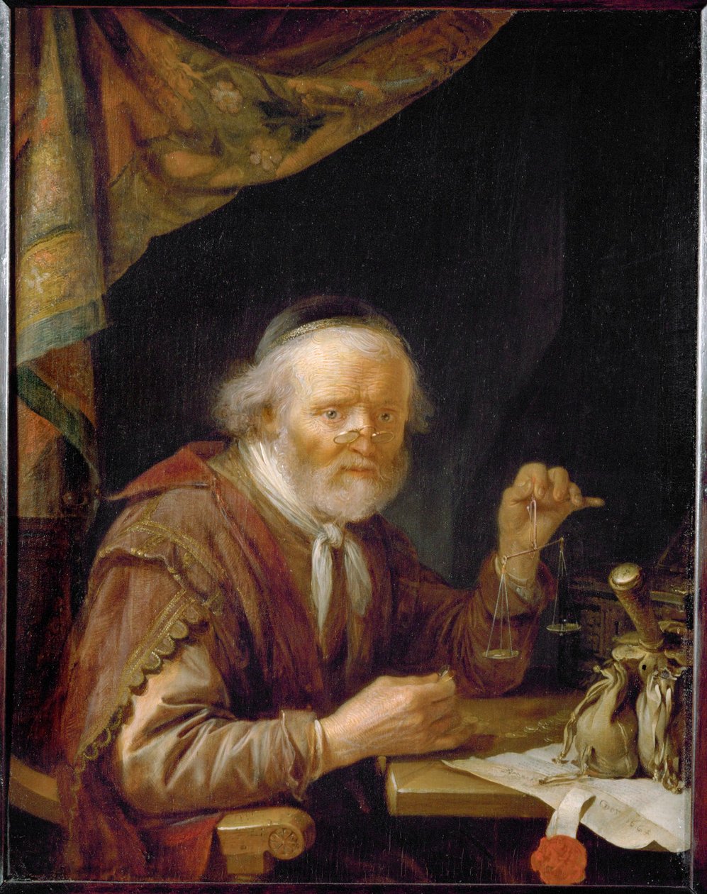 Der Goldwäger von Gerrit or Gerard Dou