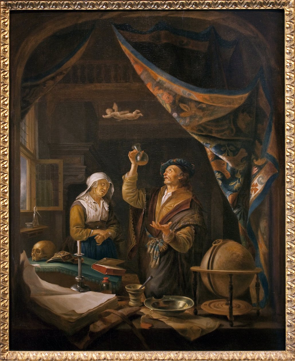 Der Arzt im Urin. Nach einem Gemälde von Gerard Dow von Gerrit Dou