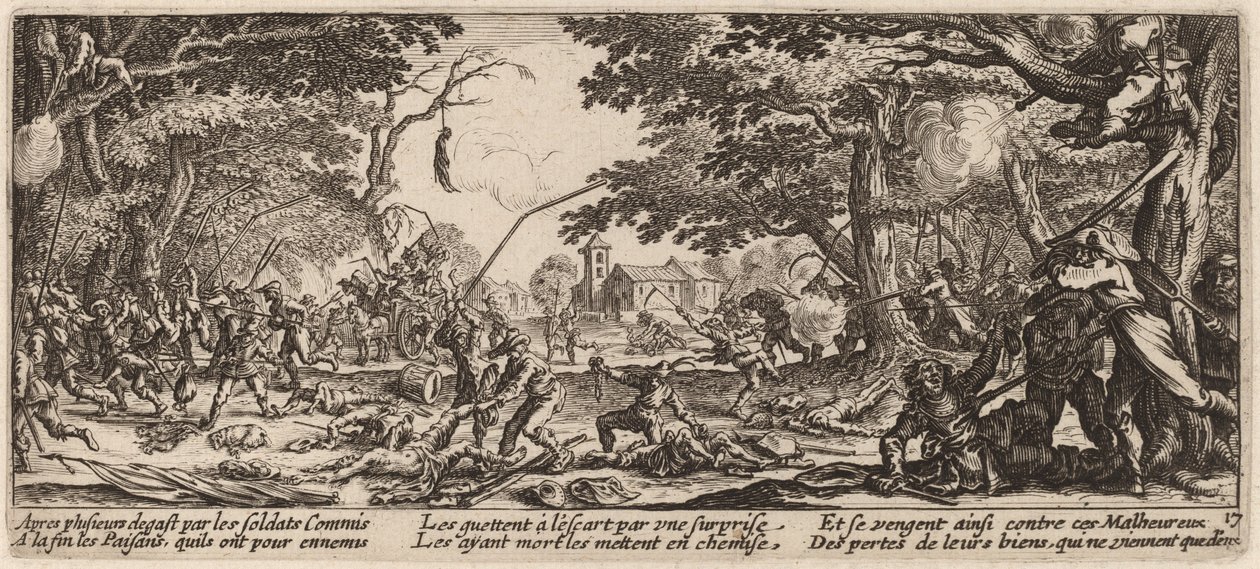Die Bauern rächen sich von Gerrit van Schagen after Jacques Callot
