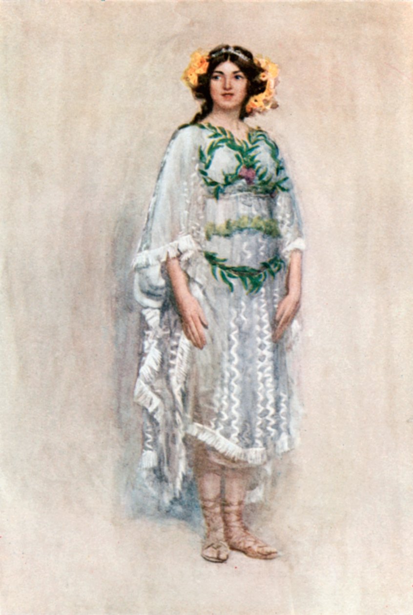 "Das hübscheste Mädchen aus einfachen Verhältnissen, das je über die Wiese lief" von Gertrude E. Demain (after) Hammond
