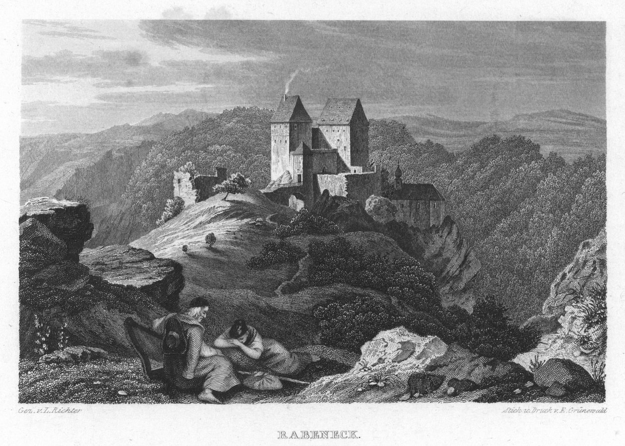 Burg Rabeneck im Album der fränkischen Schweiz. Neun Stahlstiche. 1840 von Gez. v. Adrian Ludwig Richter