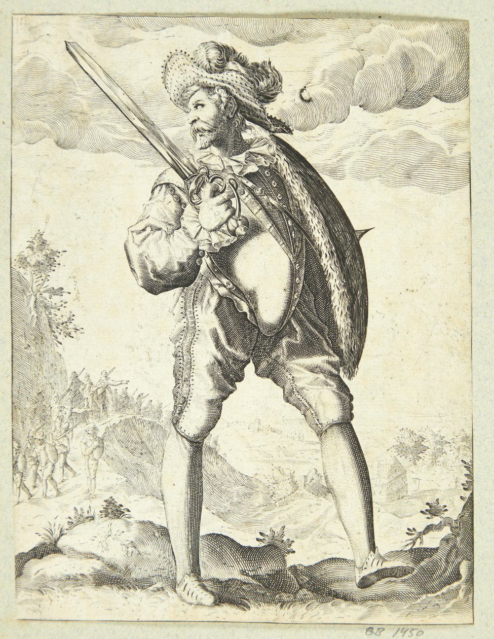 Soldat bewaffnet mit Schwert und Schild von Gheyn, Jacques II de