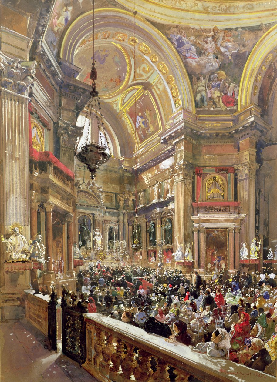 Das Wunder der Verflüssigung des Blutes von St. Januarius, 5. Mai 1863 von Giacinto Gigante