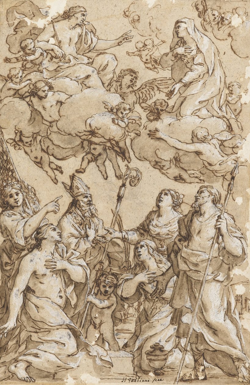 Christus und die Jungfrau mit den Schutzheiligen von Pistoia von Giacinto Gimignani
