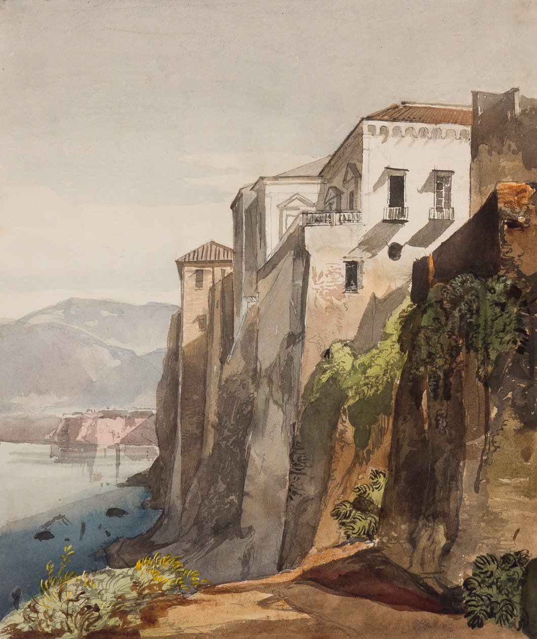 Das Haus von Tasso, Sorrent, mit Ergänzungen von Prinzessin Maria Annunziata di Borbone (1843-1871), 1853 von Giacinto Gigante