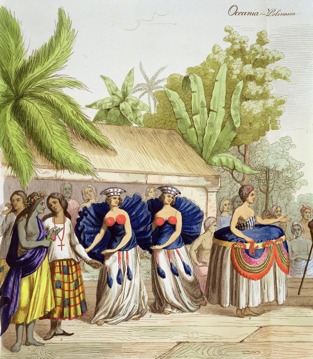 Polynesische Tanzmädchen, gestochen von A. Bernati von Giacomo Casa