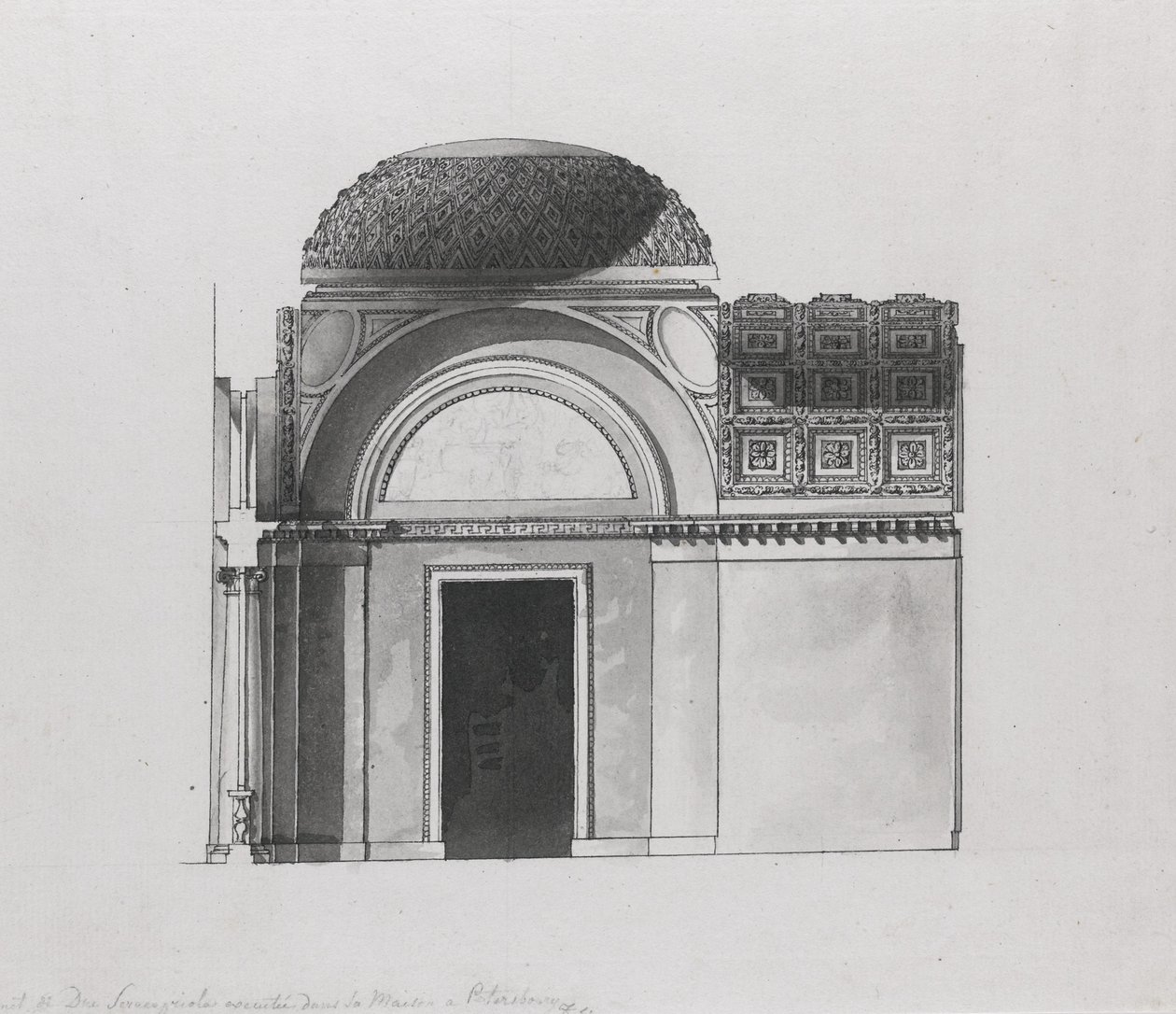 Kabinettdesign für den Herzog von Serracapriola in Petersburg von Giacomo Antonio Domenico Quarenghi