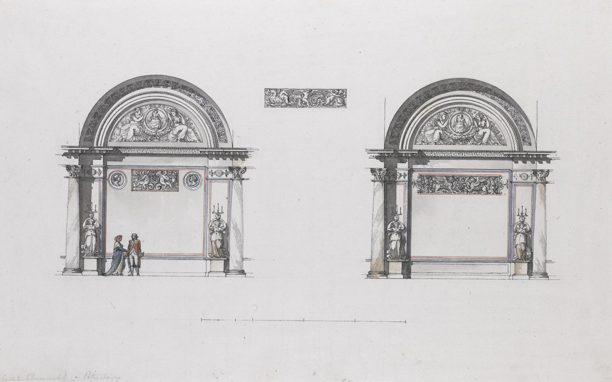Entwurf für den Sheremetev-Palast, Ostankino, ca. 1796 von Giacomo Antonio Domenico Quarenghi