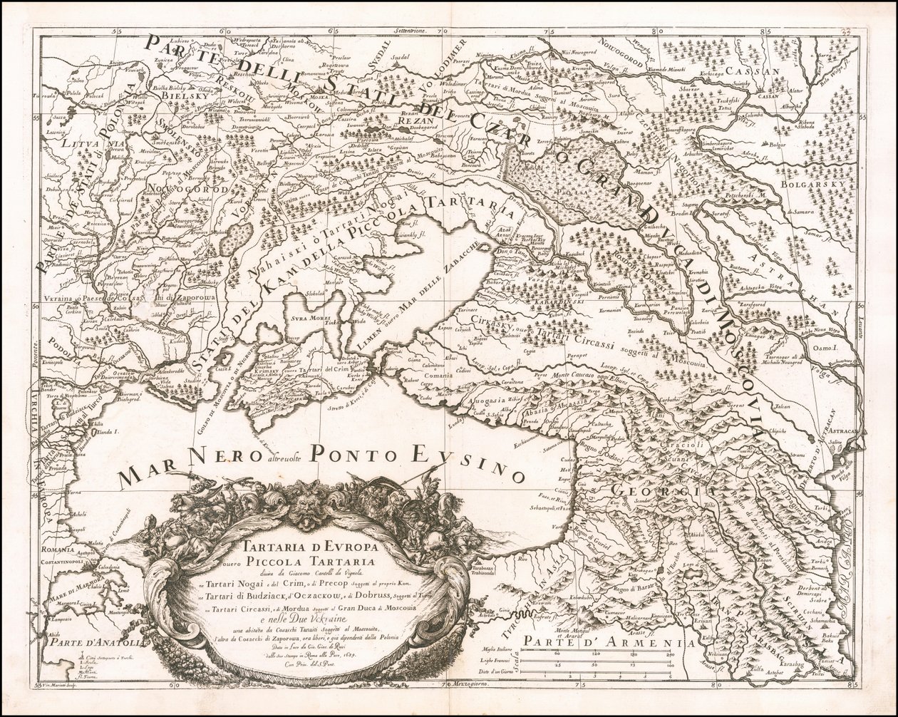 Karte von Klein-Tartarei 1684 von Giacomo Cantelli da Vignola von Giacomo Cantelli