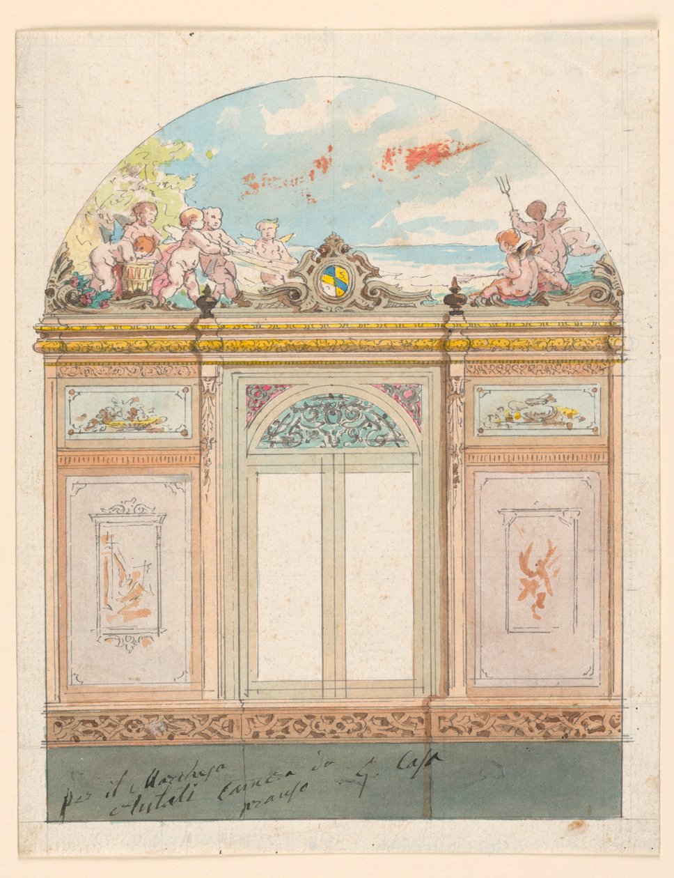 Bemalte Wanddekoration, 1870 von Giacomo Casa