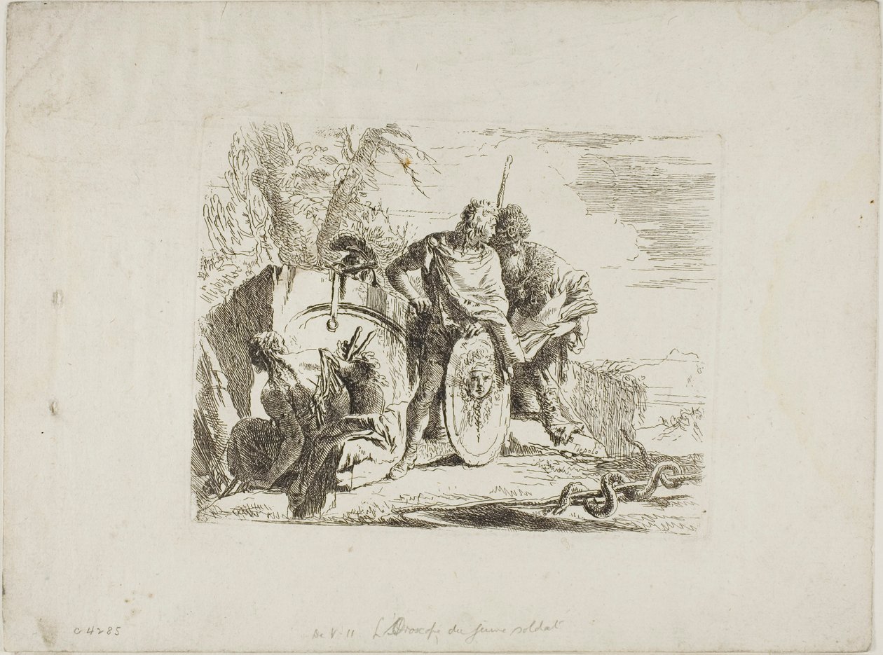 Der Astrologe und der junge Soldat, aus Capricci von Giambattista Tiepolo
