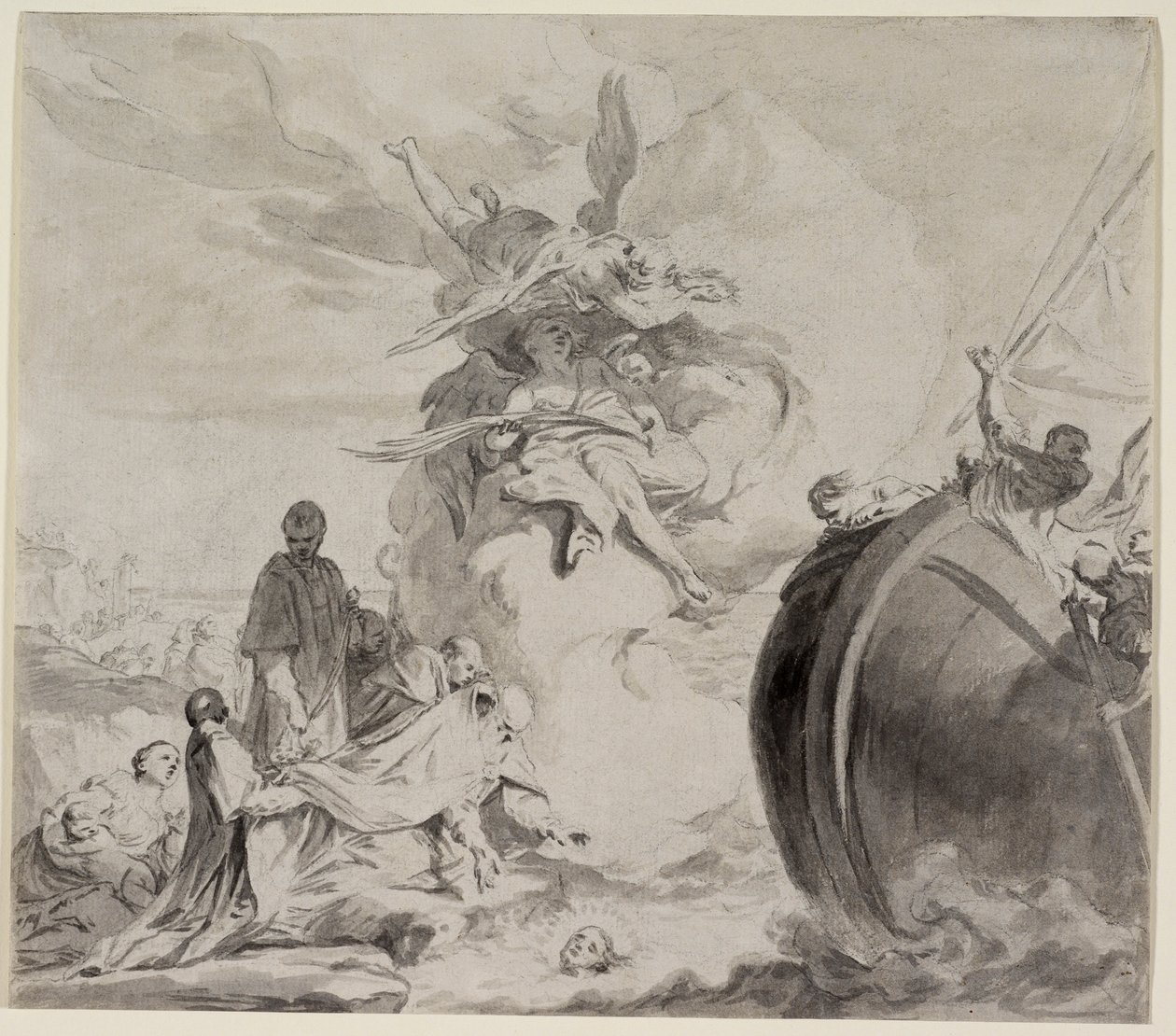 Der Kopf des Heiligen Torpe, von Engeln gerettet und dem Erzbischof Frederigo zurückgegeben von Giambettino Cignaroli