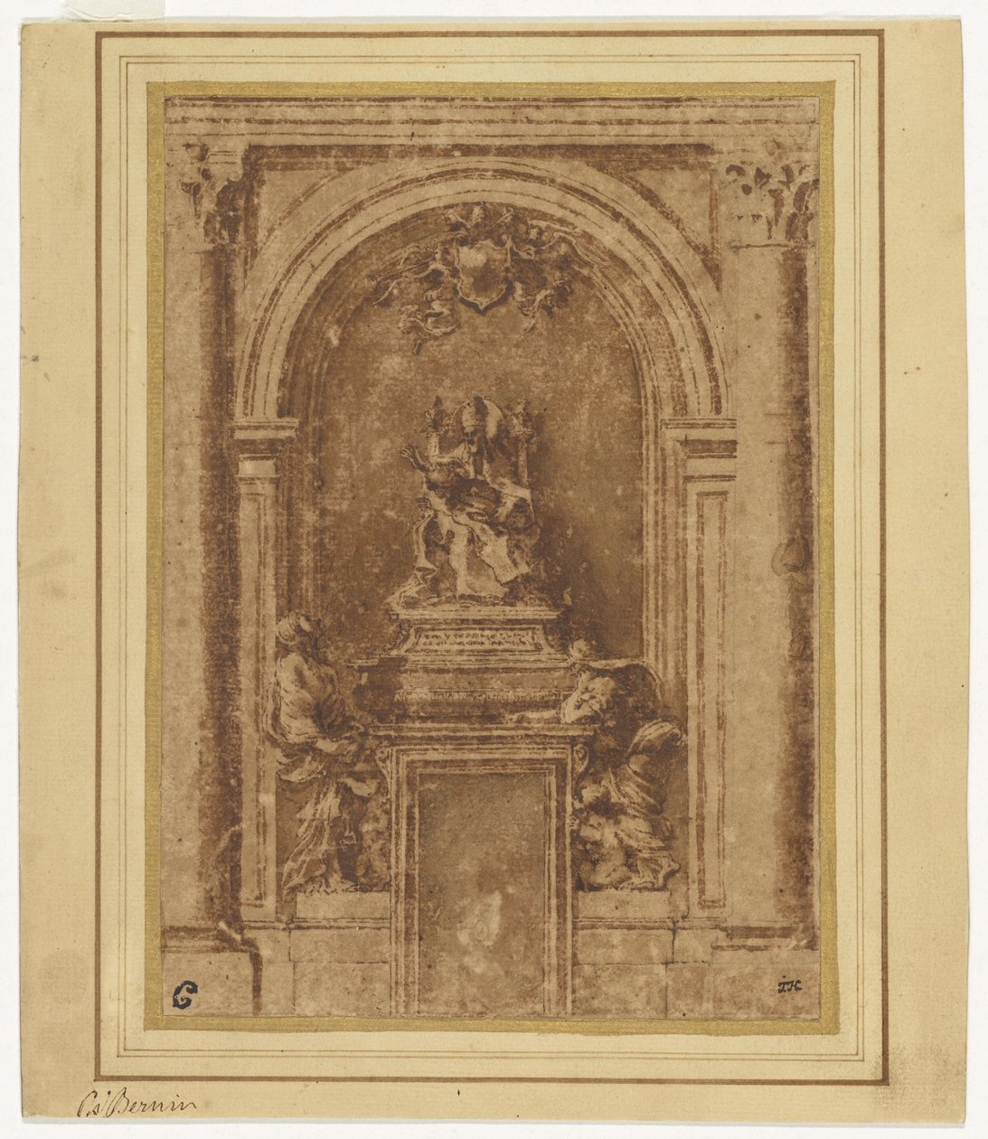 Entwurf für das Grabmal von Papst Alexander VII in Sankt Peter, Rom von Gian Lorenzo Bernini