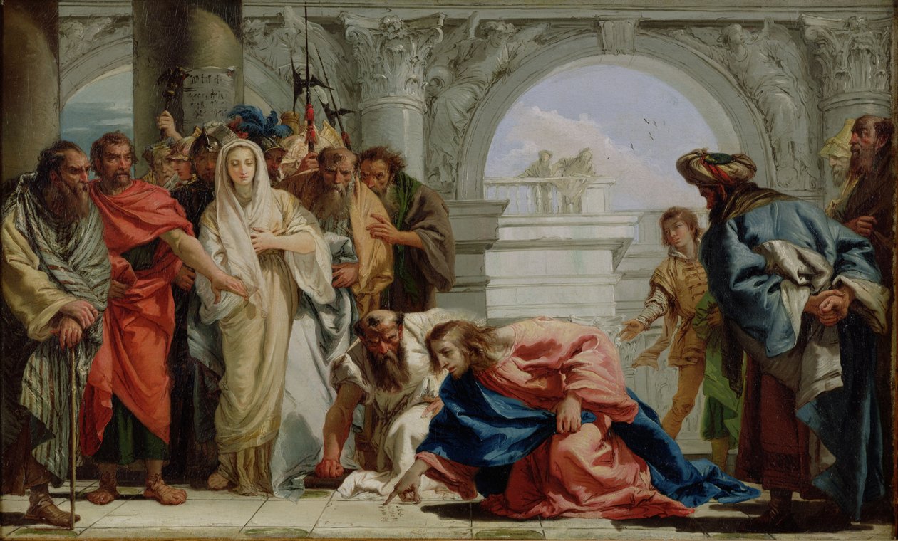 Christus und die Ehebrecherin, 1750-53 von Giovanni Domenico Tiepolo