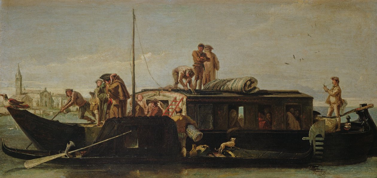 Venezianische Postbarke, 1760-70 von Giovanni Domenico Tiepolo
