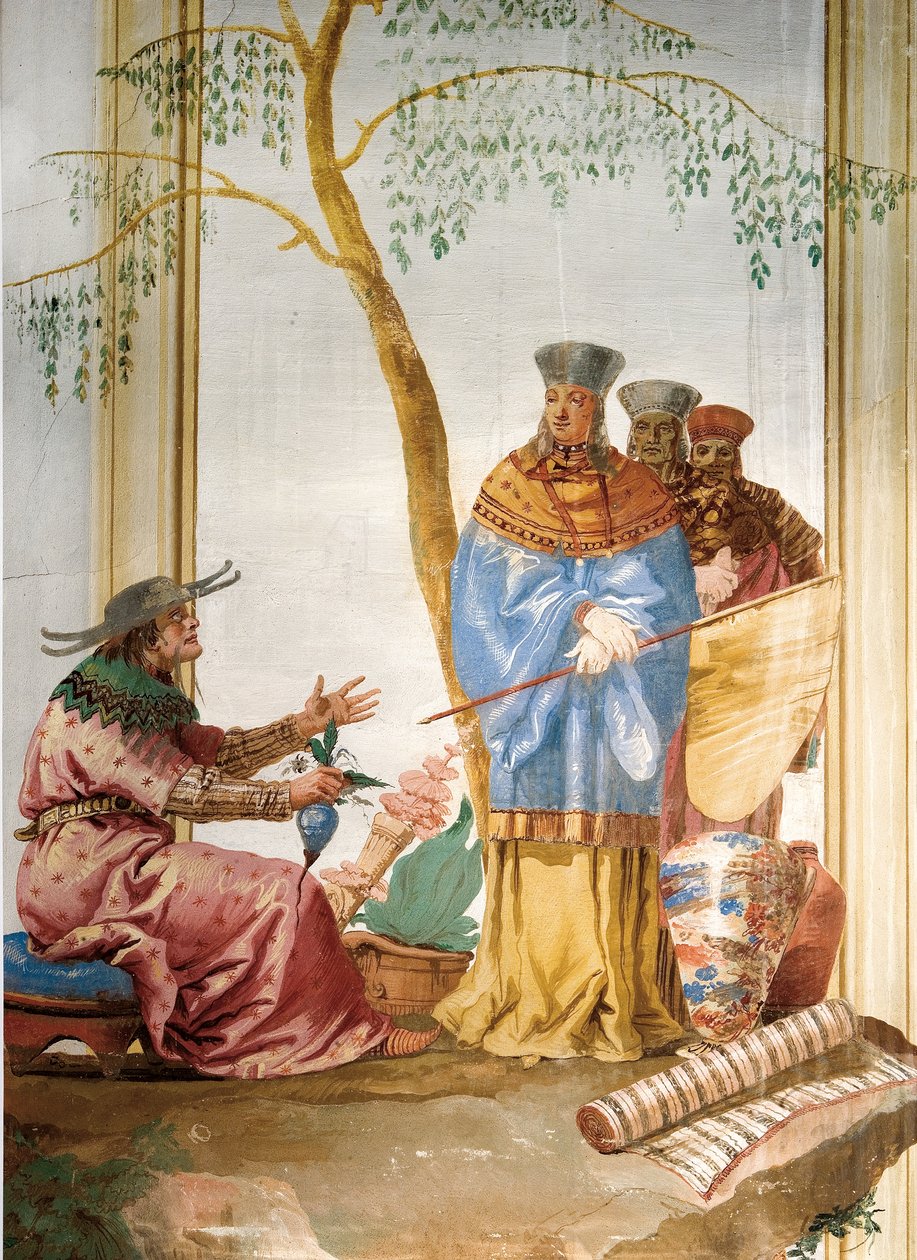 (Detail) Fresko im Chinesischen Raum, in der Foresteria, 1757 von Giovanni Domenico Tiepolo
