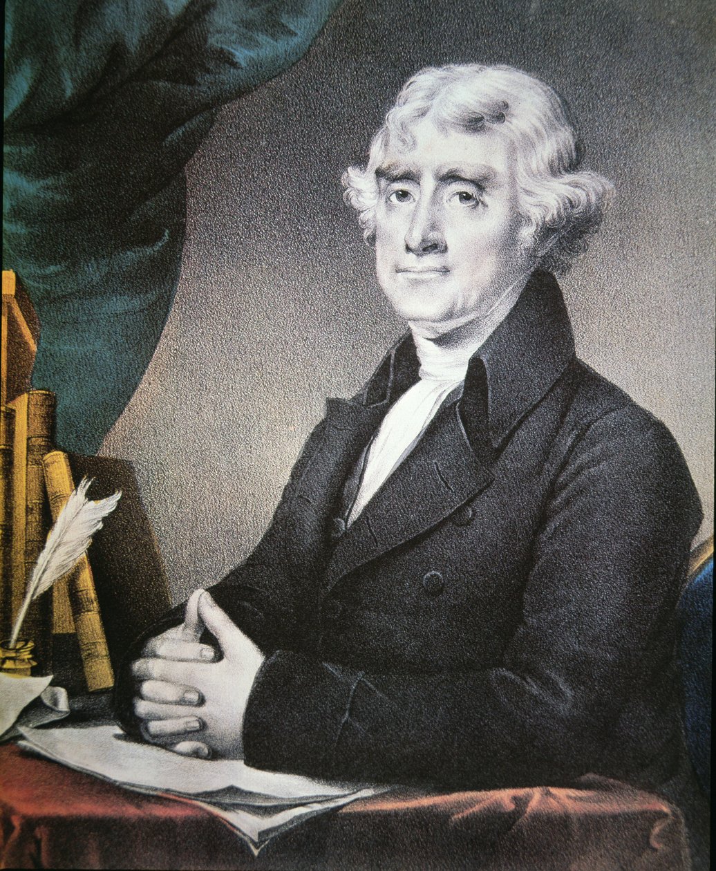 Thomas Jefferson (1743-1826) veröffentlicht von Nathaniel Currier (1813-88) von Gilbert (after) Stuart
