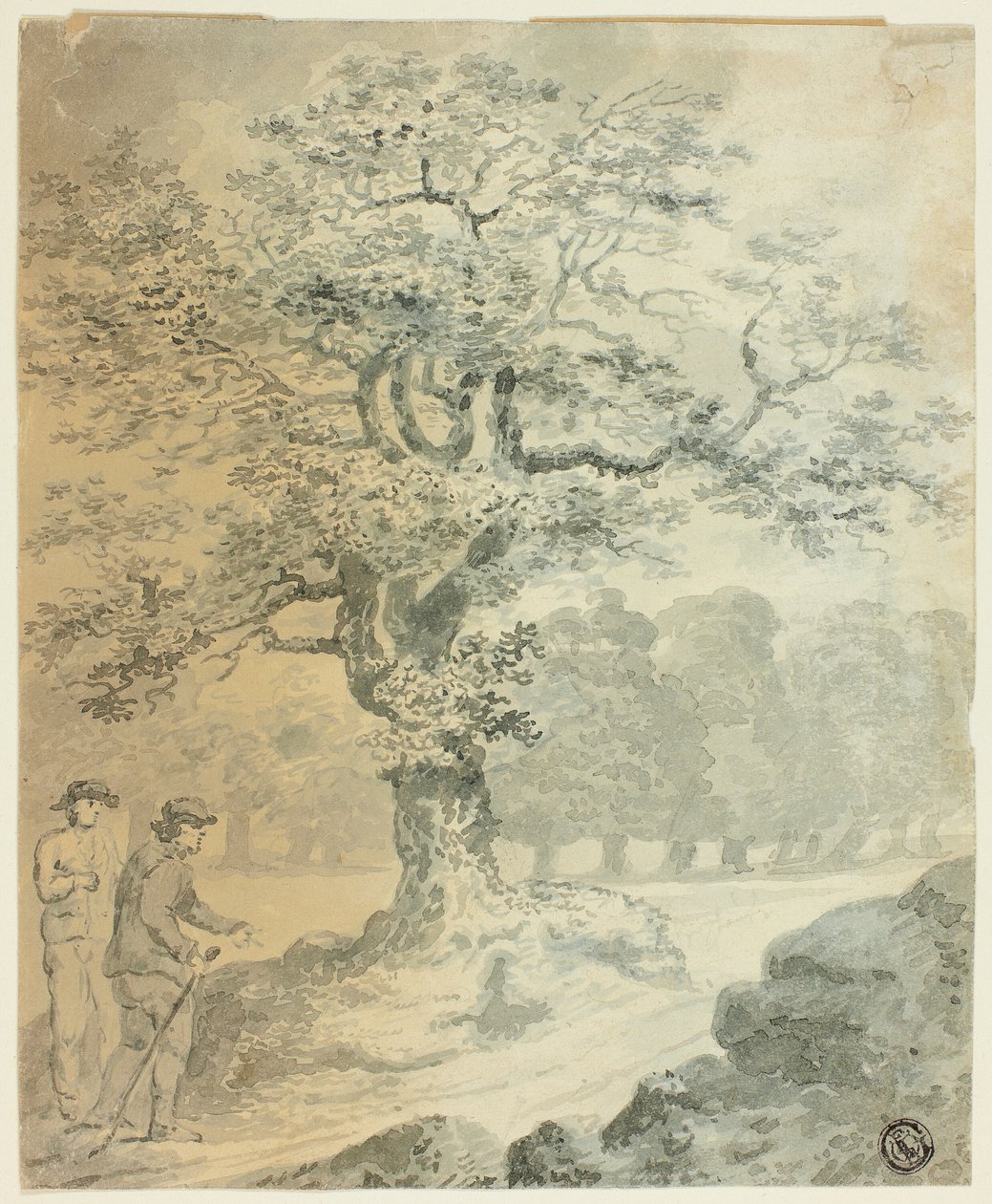 Landschaft mit zwei männlichen Figuren von Gilbert Stuart Newton