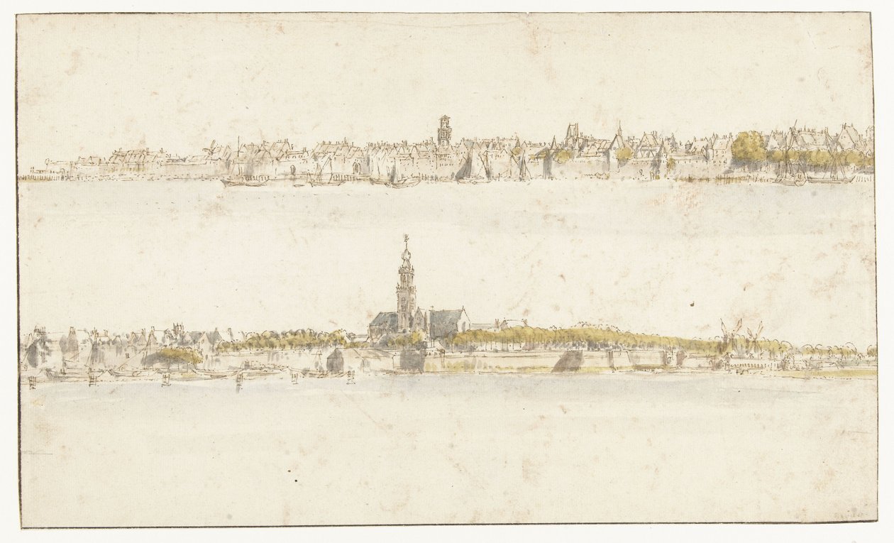 Zwei Ansichten von Antwerpen von Gillis Neyts