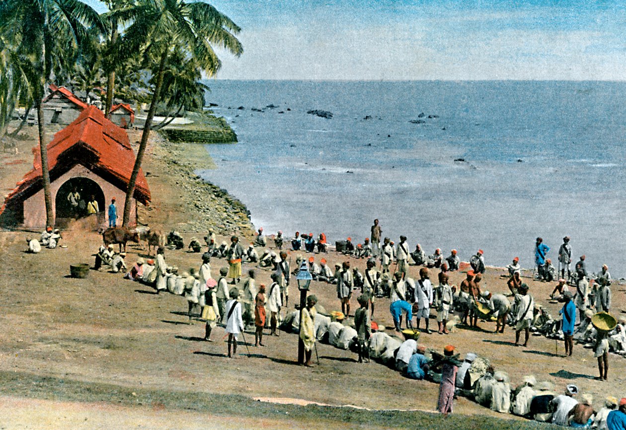 Gemeinsames Dorffestmahl, Andamanen- und Nikobareninseln, Indischer Ozean, ca. 1890 von Gillot
