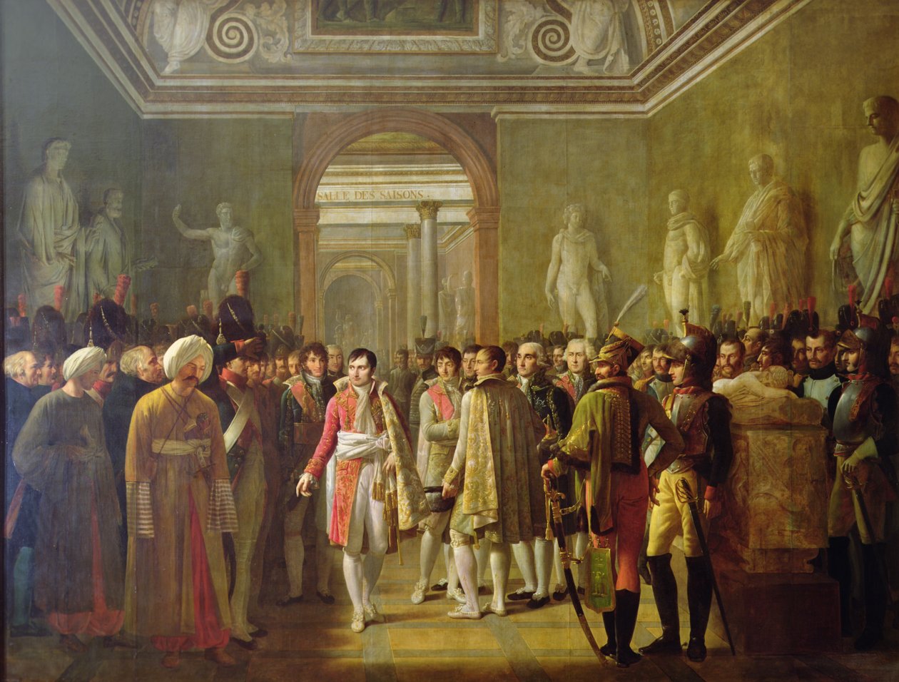 Kaiser Napoleon I. (1769-1821) empfängt Mitglieder der Armee nach seiner Krönung am 8. Dezember von Gioacchino Giuseppe Serangeli