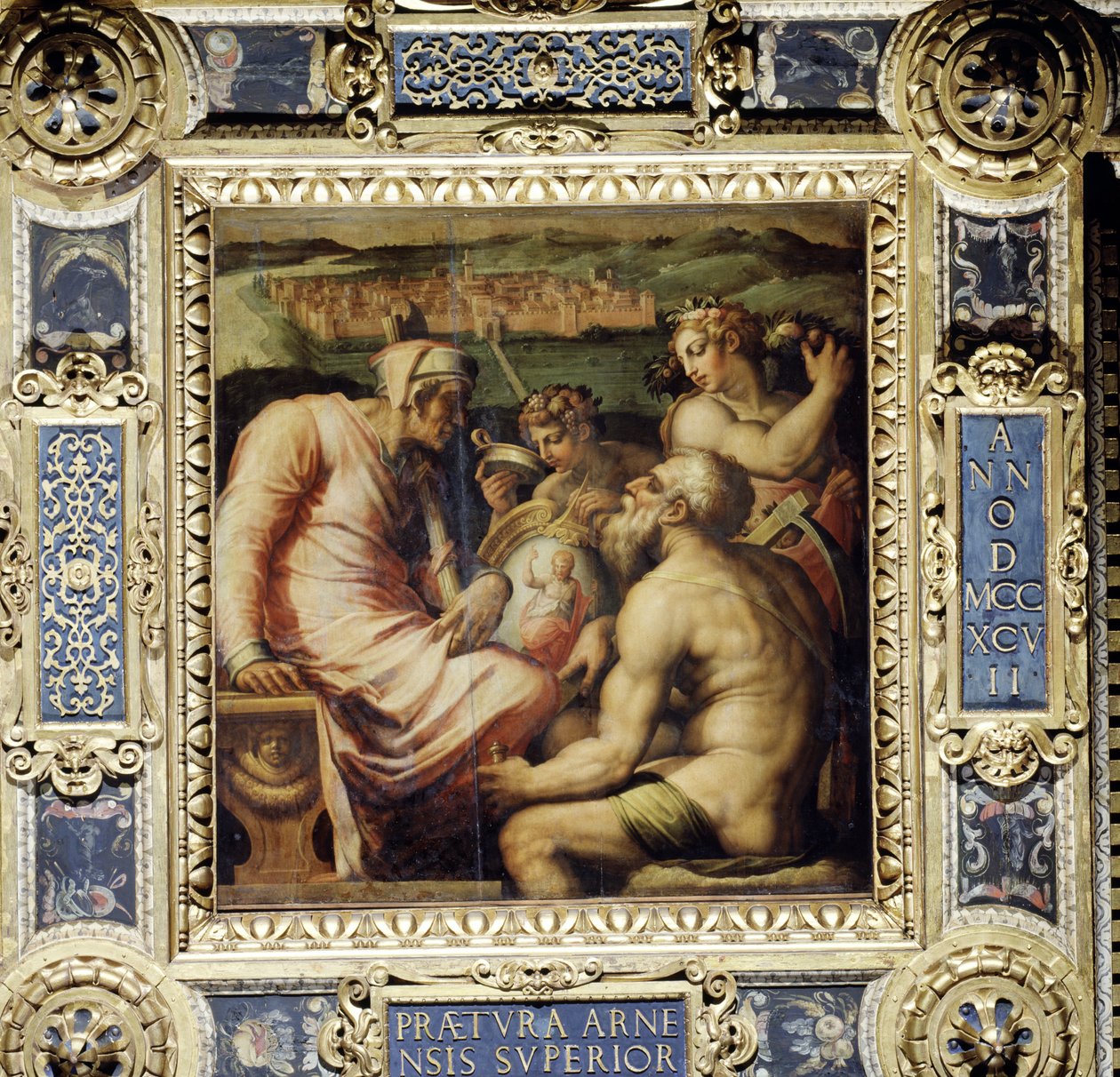 Allegorie des Dorfes San Giovanni Valdarno von der Decke des Salone dei Cinquecento, 1565 von Giorgio Vasari