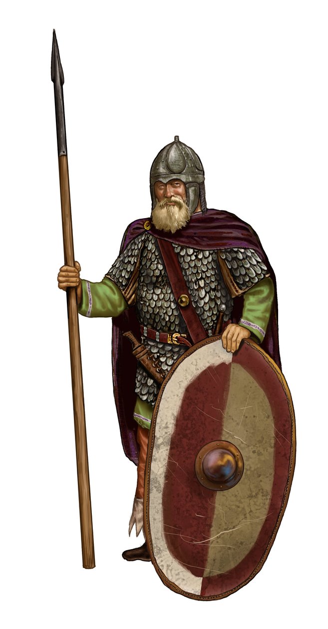 Barbar: Krieger Ostrogoth (ostrogothischer Soldat, germanischer Stammesbund) von Giorgio Albertini