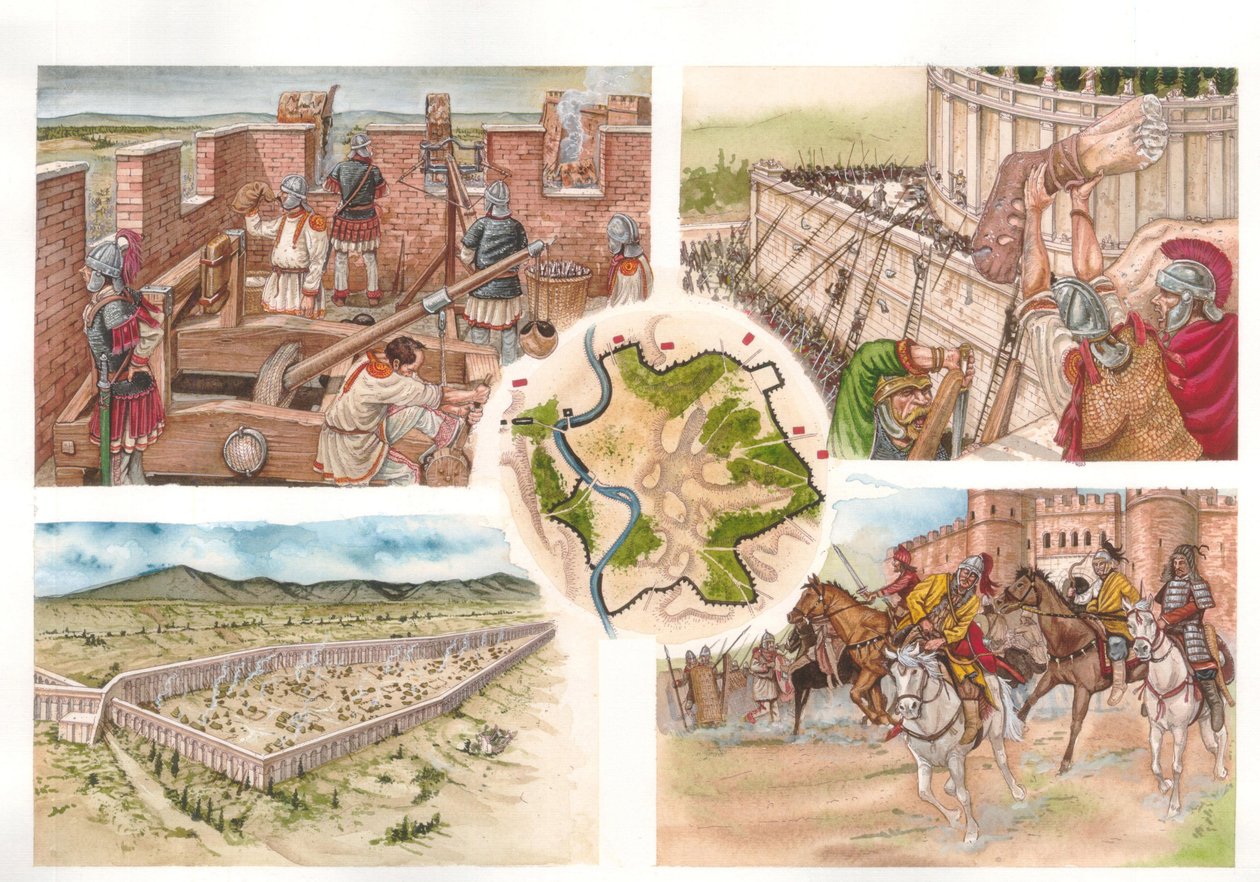 Krieg der Goten (535-553) zwischen den Byzantinern und den Ostgoten: die Belagerung Roms 537, verteidigt von der Armee des Belisarius von Giorgio Albertini