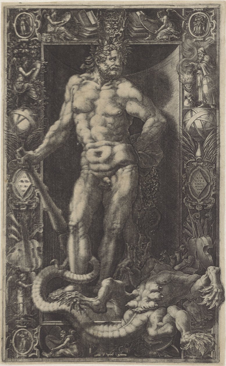 Herkules als Bezwinger der Hydra von Lerna von Giorgio Ghisi