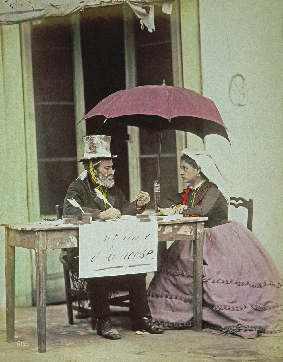 Ein öffentlicher Schreiber in Neapel, ca. 1860-80 (Albuminabzug) von Giorgio Sommer