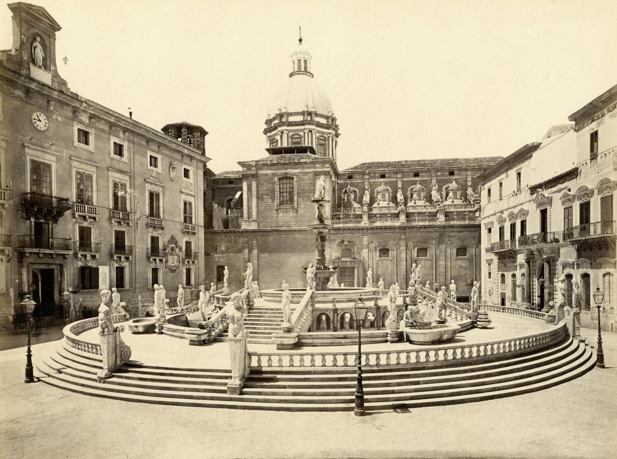 Pretoria-Brunnen, Palermo, Italien, Fotografie von Giorgio Sommer von Giorgio Sommer
