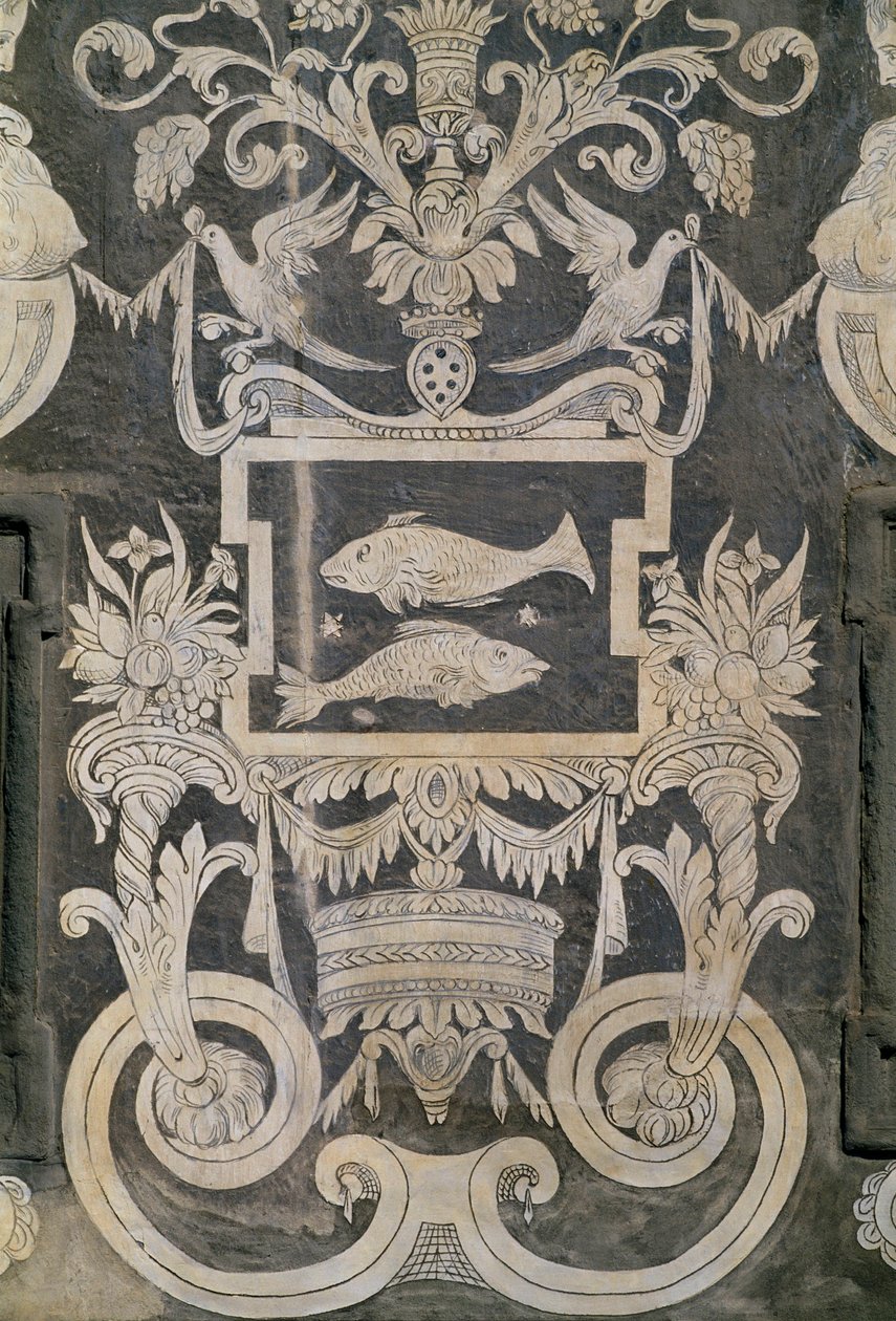 Allegorische Figuren und Tierkreiszeichen, Palazzo dei Cavalieri, Pisa, Toskana, Italien von Giorgio Vasari