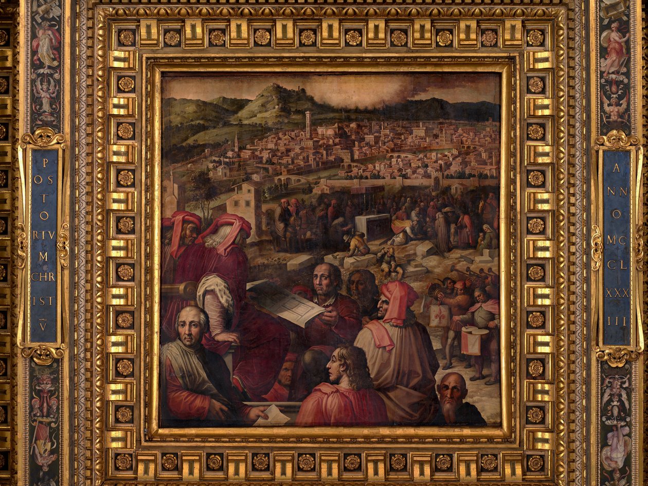 Arnolfo zeigt den Plan zur Erweiterung von Florenz von Giorgio Vasari