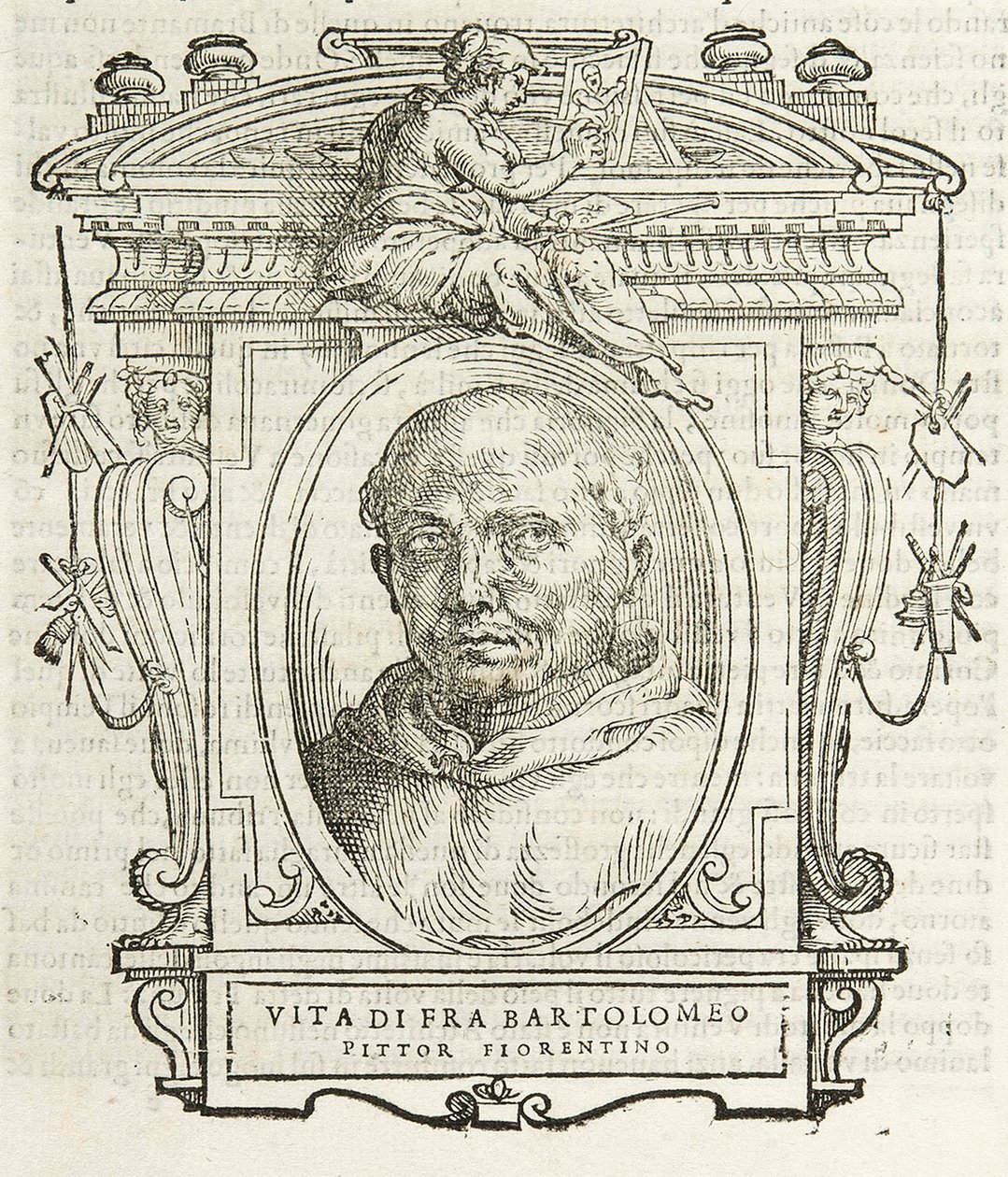 Mailand, Biblioteca Braidense, Vite de piv excellent, Giorgio Vasari 1568, Fra Bartolomeo genannt Baccio della Porta von Giorgio Vasari