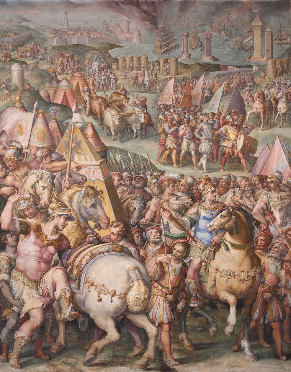 Der Kaiser Maximilian hebt die Belagerung von Livorno auf, 1568-1571 von Giorgio Vasari