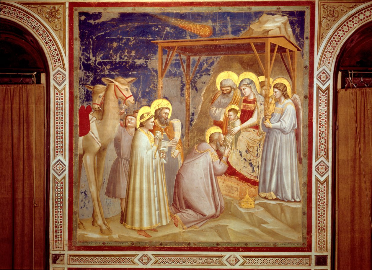 Anbetung der Heiligen Drei Könige, Kapelle der Scrovegni, Padua, ca. 1305 (Fresko) von Giotto (c.1266 1337)