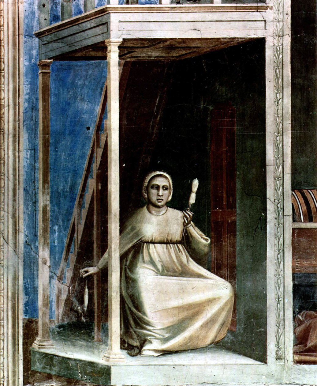 Nr. 3 Szenen aus dem Leben des Joachim: 3. Verkündigung an die heilige Anna (Detail) von Giotto