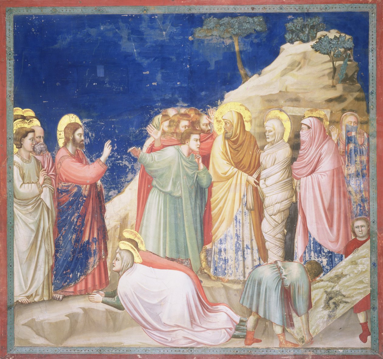 Die Auferweckung des Lazarus, ca. 1305 (vor der Restaurierung) von Giotto di Bondone