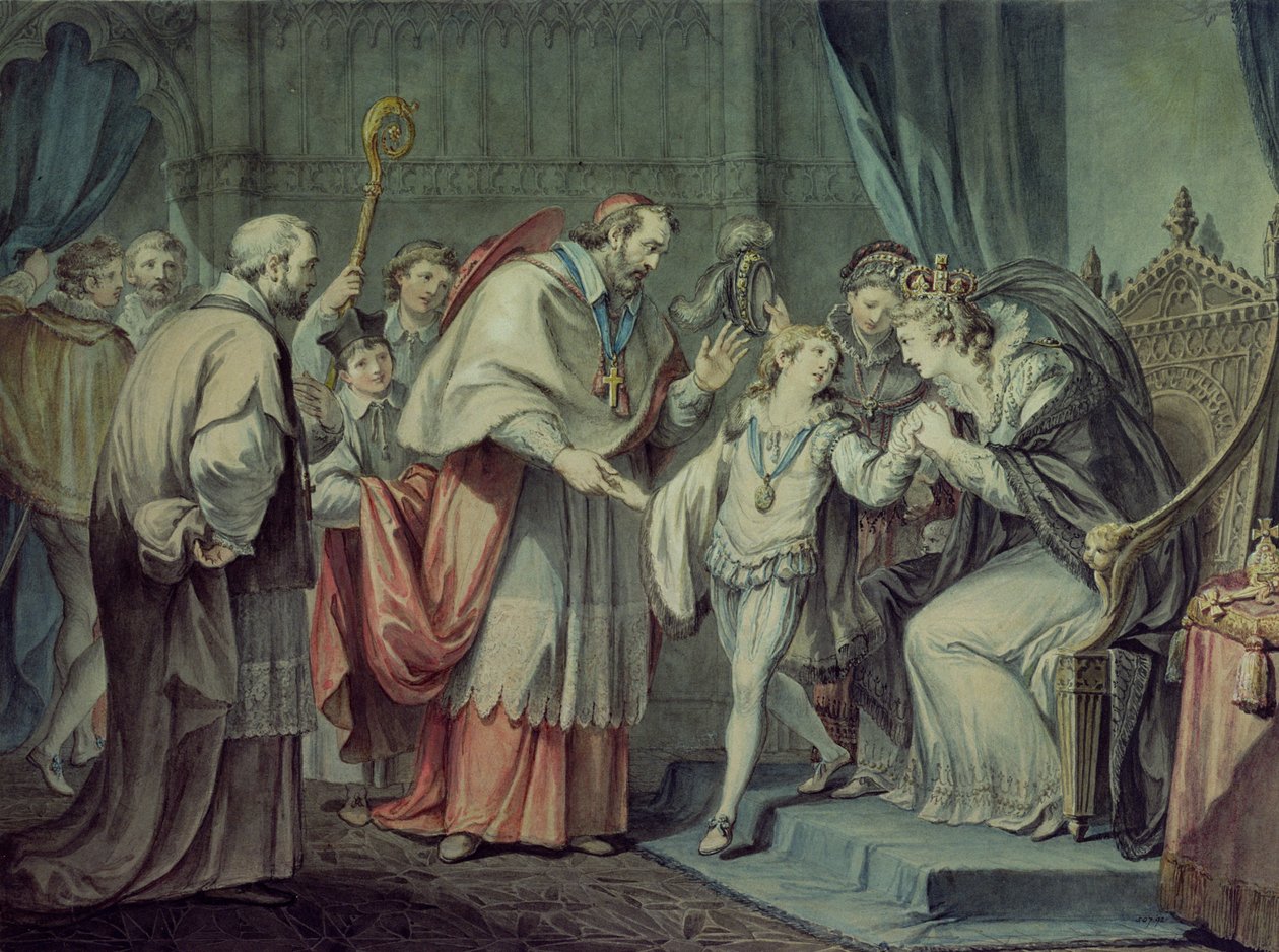 Richard, Herzog von York, verabschiedet sich von seiner Mutter, Elizabeth Woodville, im Heiligtum, Westminster von Giovanni Battista Cipriani