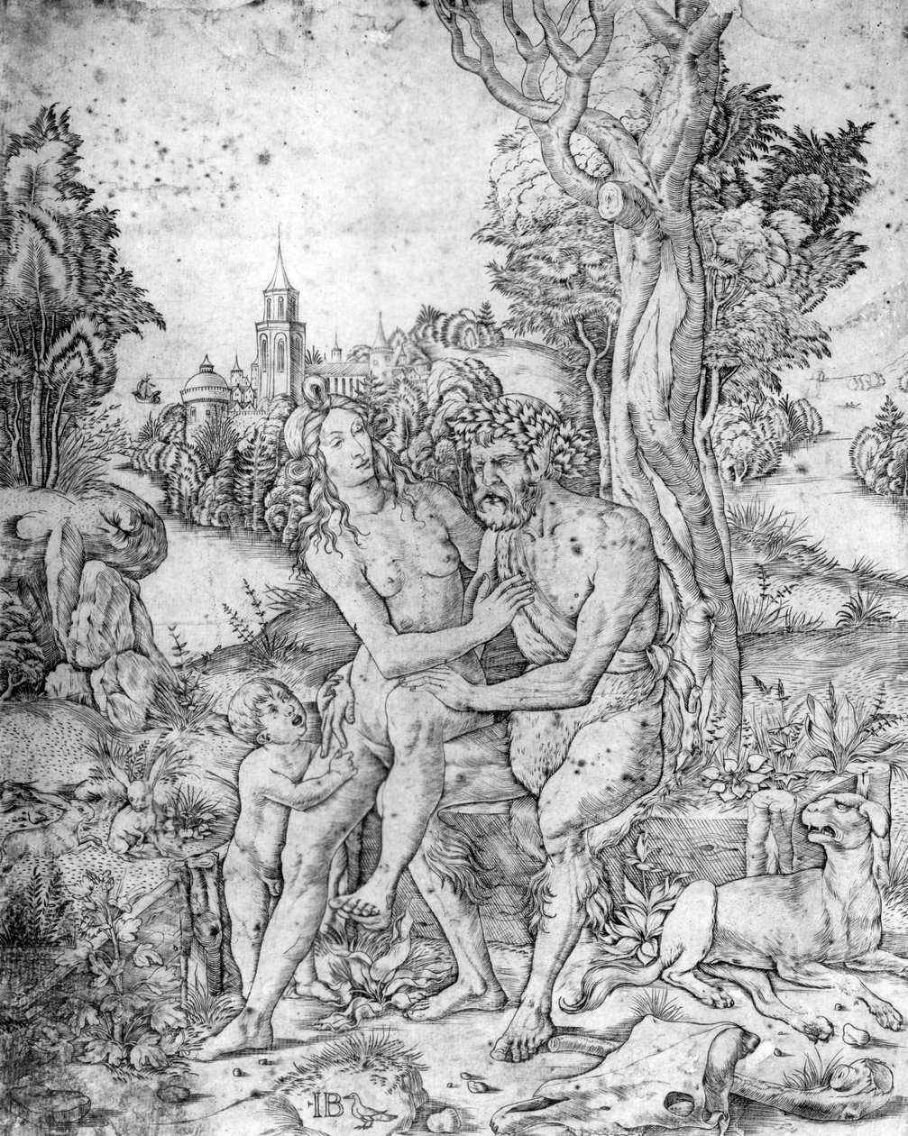Eine Familie von Faunen, um 1510 von Giovanni Battista Palumba