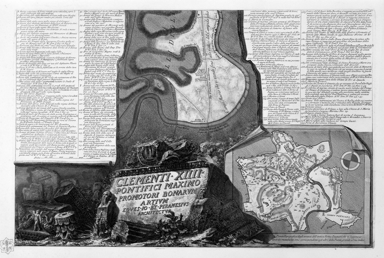 Karte von Rom, Teil 2 von Giovanni Battista Piranesi