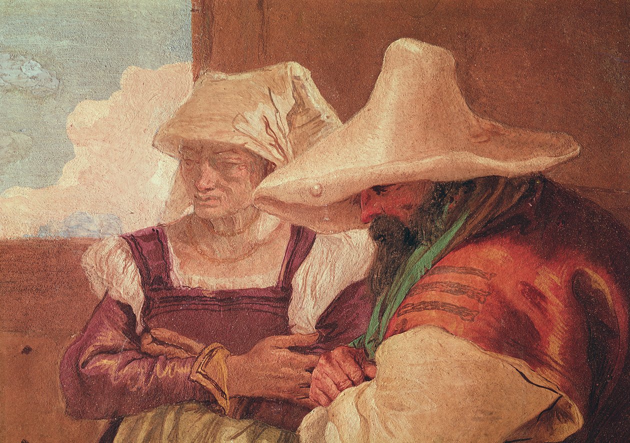 Detail der Hirten aus Angelica und Medoro mit den Hirten, 1757 von Giovanni Battista Tiepolo