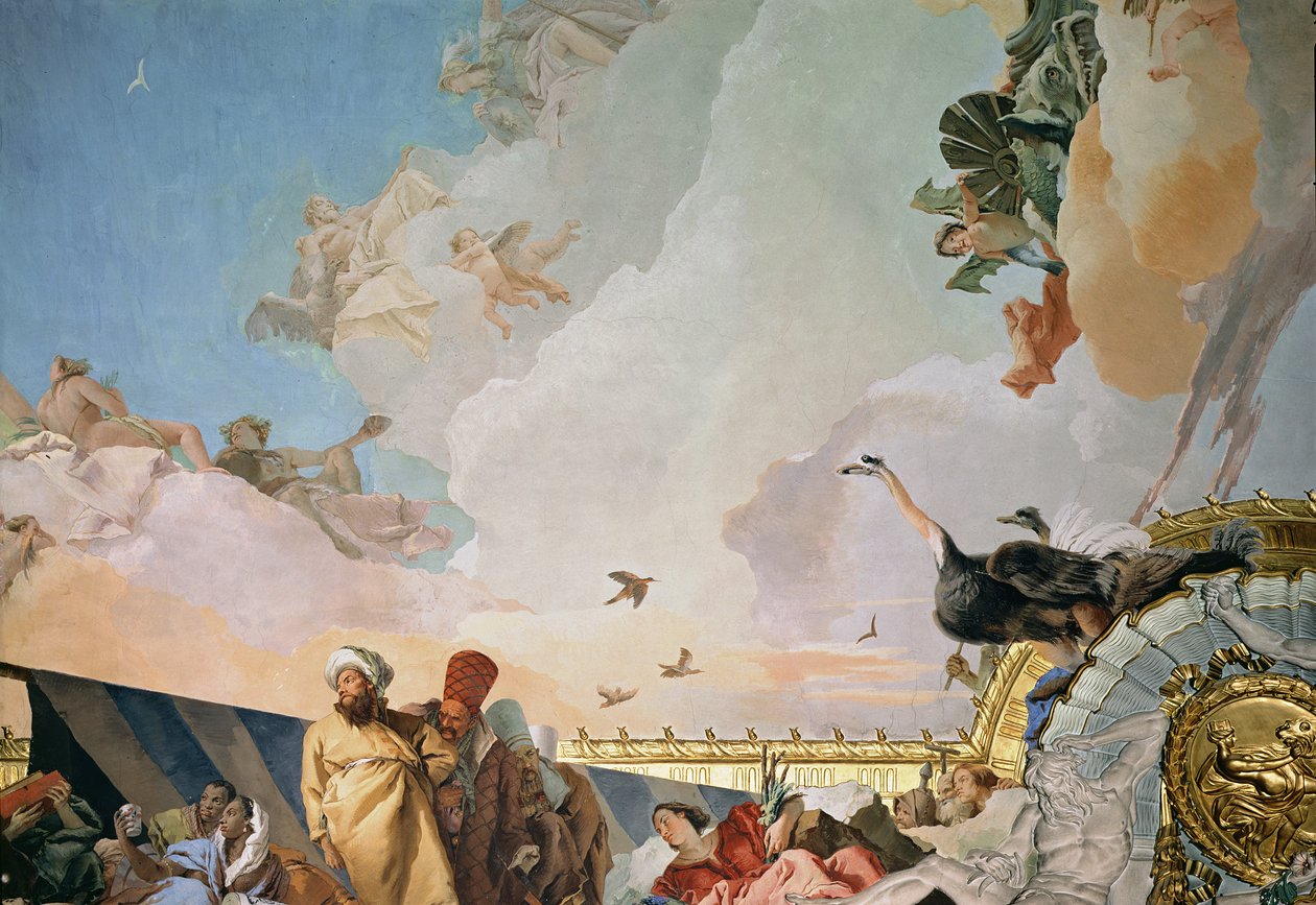 Der Ruhm Spaniens III, von der Decke des Thronsaals, 1764 (Detail) von Giovanni Battista Tiepolo