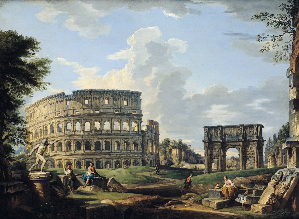 Das Kolosseum und der Konstantinsbogen von Giovanni Paolo Pannini
