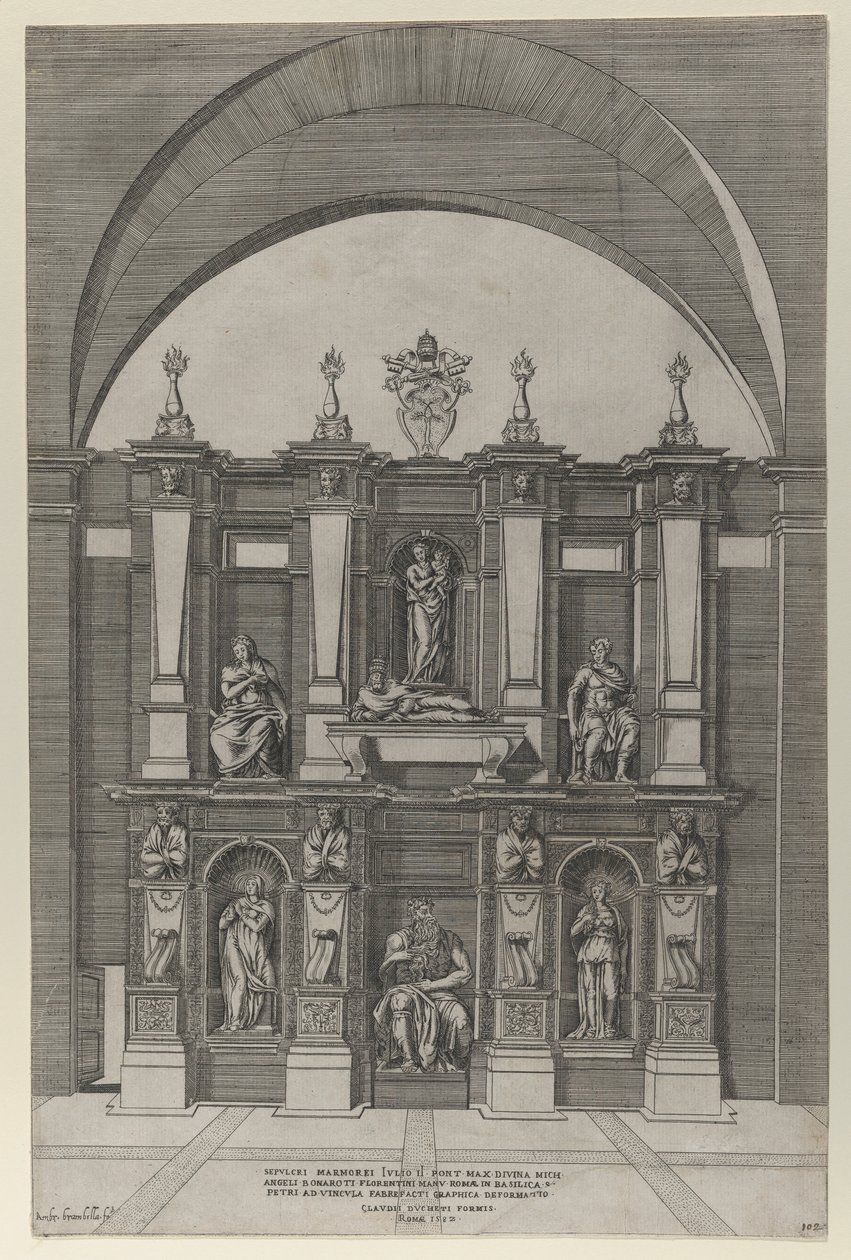 Speculum Romanae Magnificentiae: Grabmal von Julius II, 1582 von Giovanni Ambrogio Brambilla