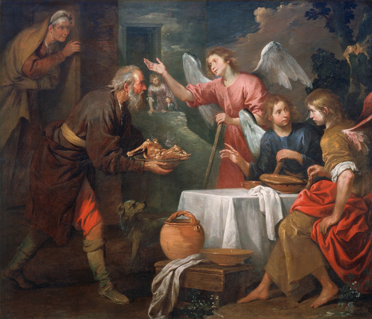 Abraham und die drei Engel von Giovanni Andrea di Ferrari